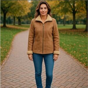 MAURICES ZIP FRONT SHERPA JACKET SIZE S